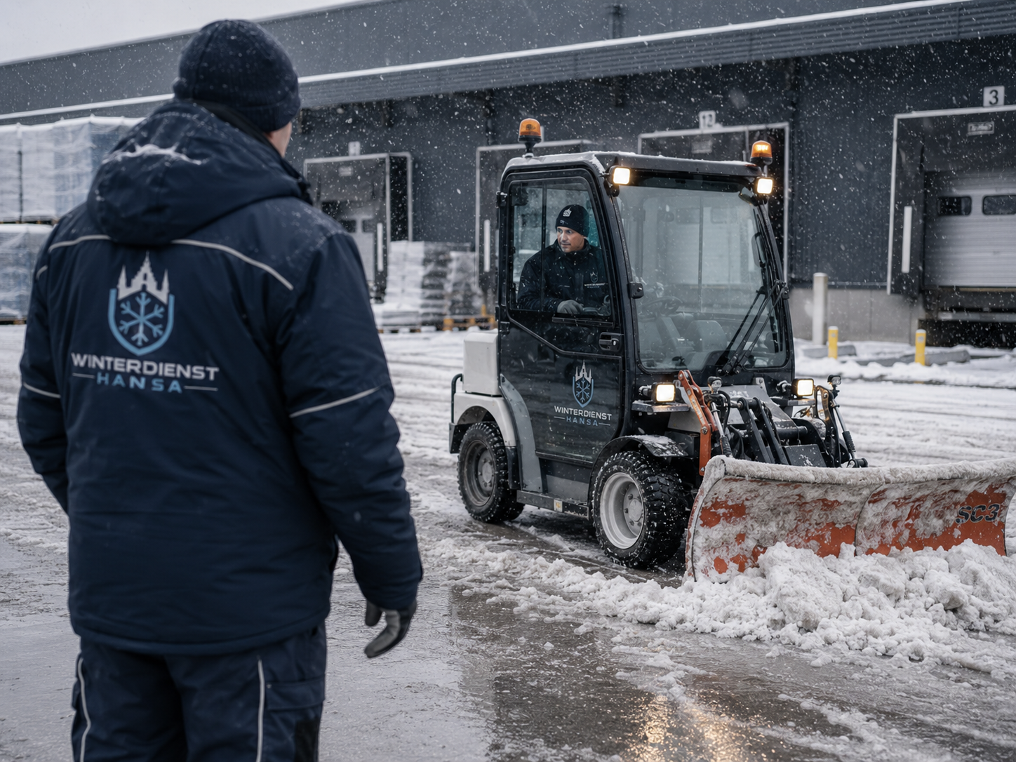 Winterdienst Hansa bei der Vorbereitung eines Wintereinsatzes